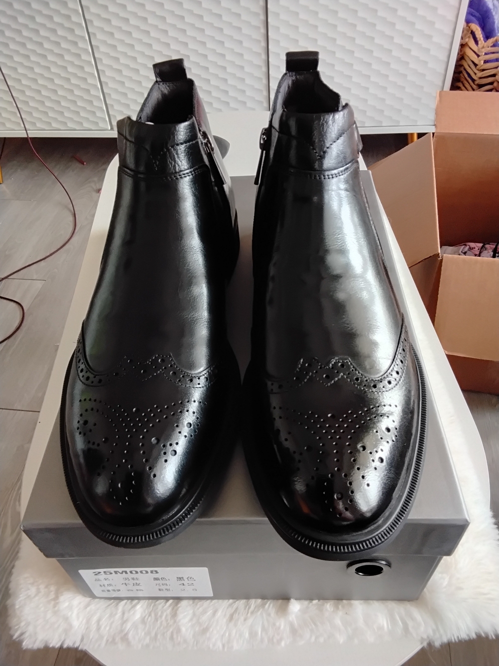Source Unknown Black Patent Leather Wingtip Oxfords